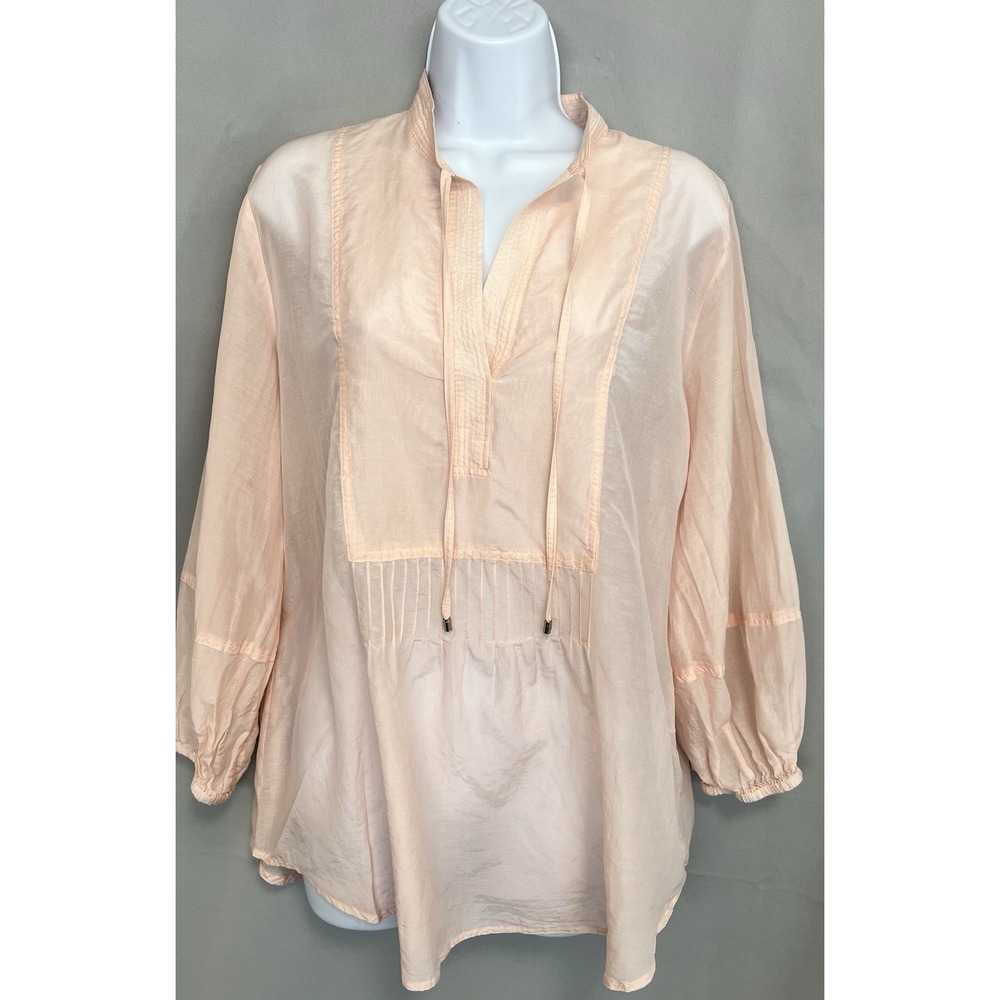 Lauren Ralph Lauren Tunic Top Blouse Lightweight Pink Sz XL Silk‎ Cotton